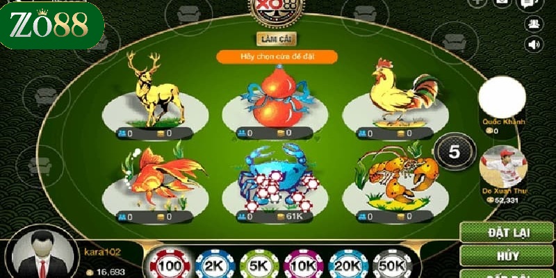 Bầu Cua ZO88 game cá cược: Cách chơi và Tiềm năng kiếm tiền 3 Người chơi dự đoán kết quả của ba viên xúc xắc với các biểu tượng